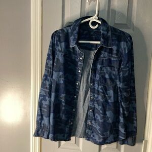 Slightly worn blue jeans shirt